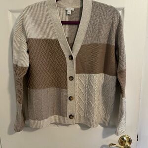 J. Jill Women's Textured Patchwork Cardigan